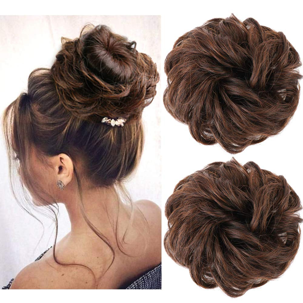 Vigorous Messy Curly Hairpieces Hair Bun