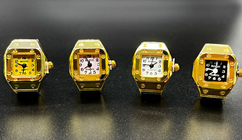 Gold Plated Ring Finger Watch