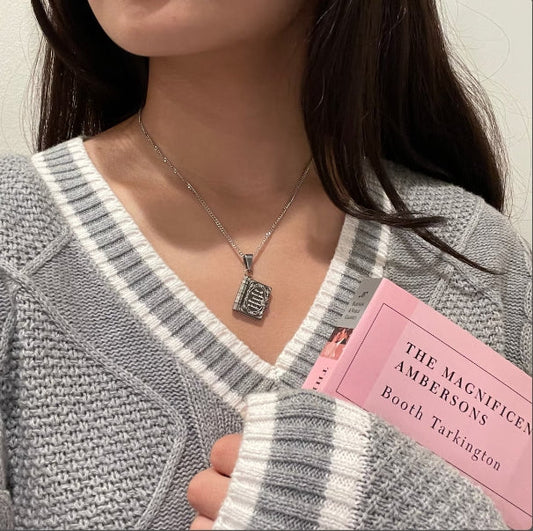 Openable Book Chain Pendant Necklace