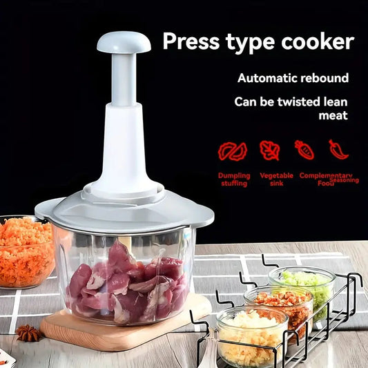 Multifunctional Manual Hand Push Chopper and Mixer