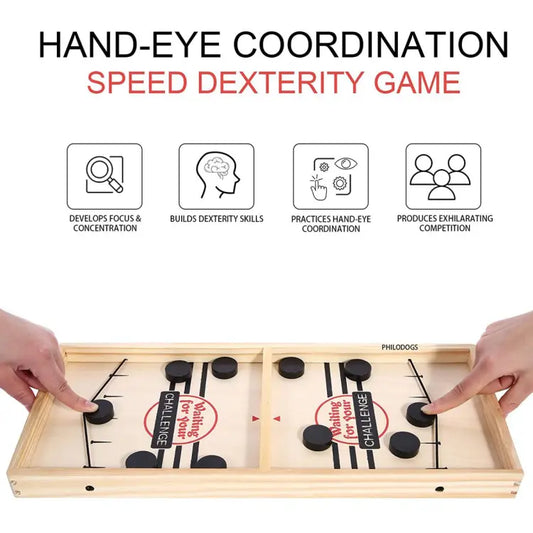 Children's Bump Ejection Chess Board Game & Hockey Game