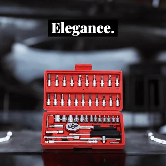 46pcs Repair Wrench Set with Head Ratchet & Sockets