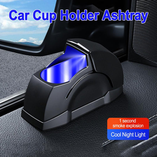 Windproof Car Ashtray With Blue LED Light