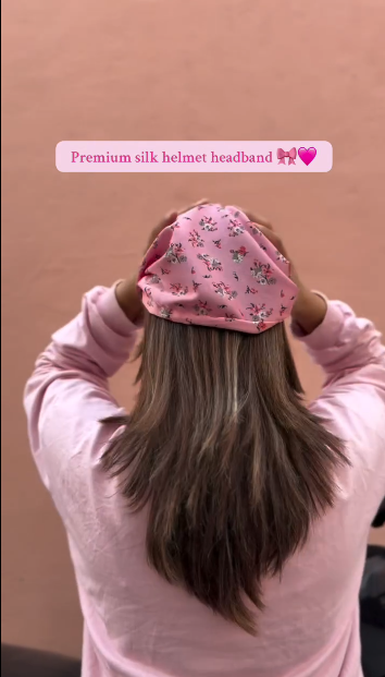 Premium silk helmet headband