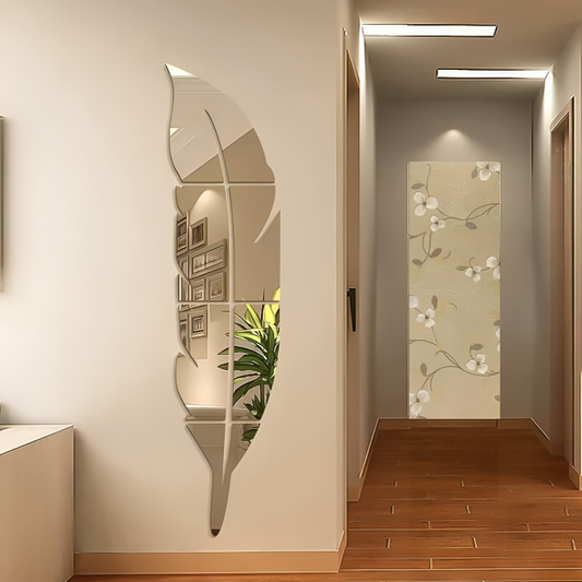 3d Acrylic Wall Leaf Mirror Reflection Room Decor