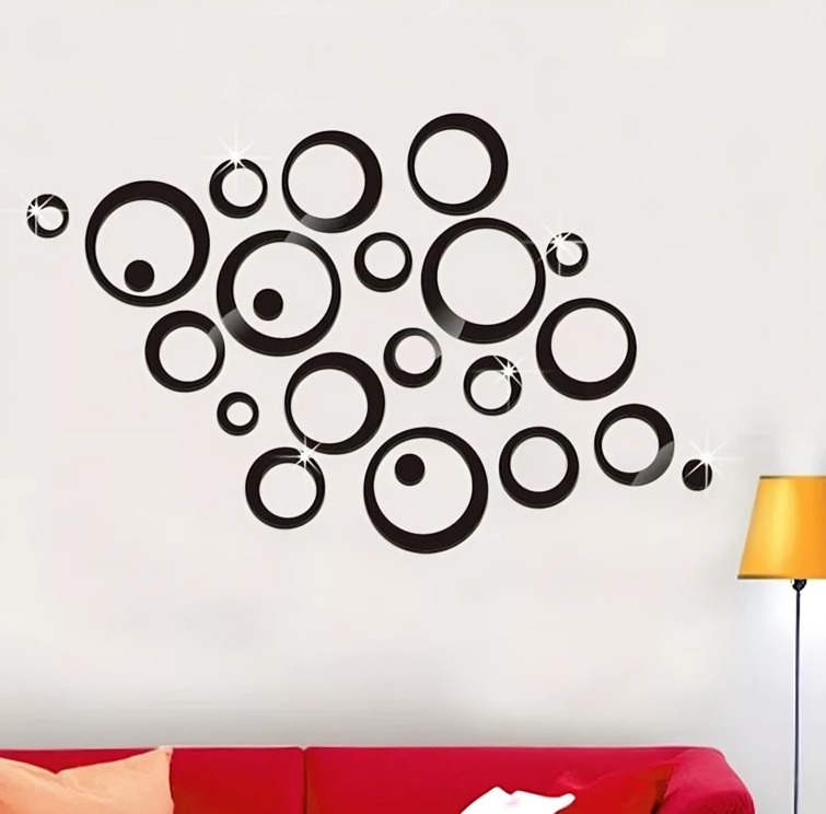 đĄ Acrylic Mirror Wall Art â 24Pcs of Stunning 3D Stickers for Living Room DĂ©cor