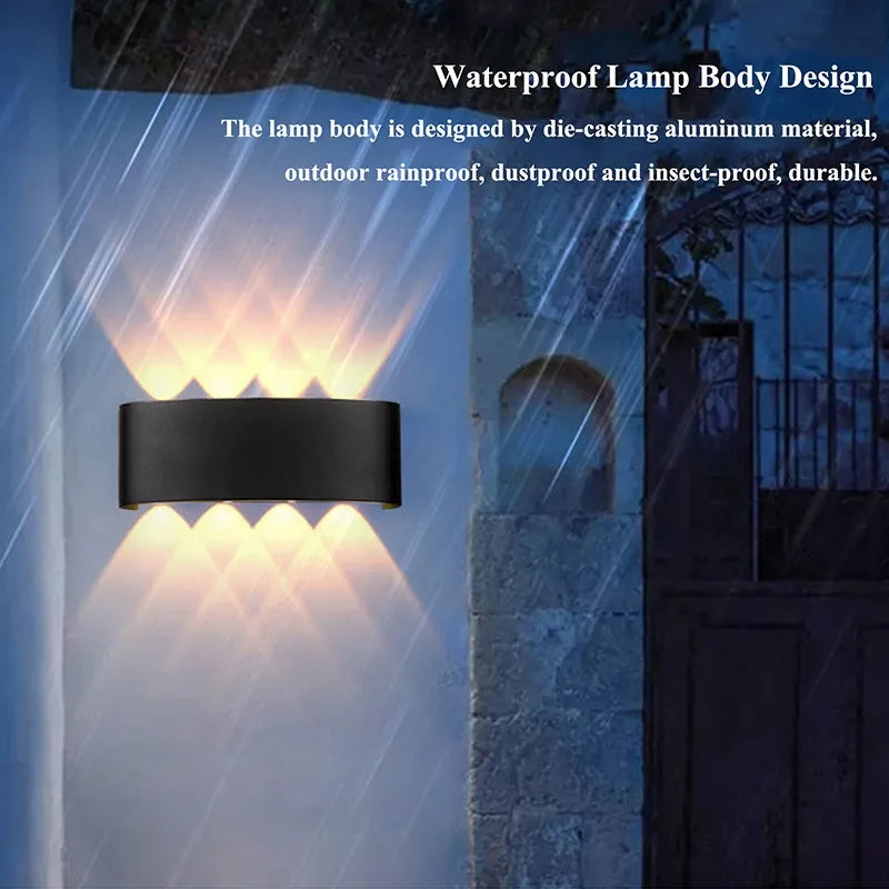8-Way Fancy LED Wall Light – Waterproof Outdoor Aluminum Lamp | IP65 | 8W