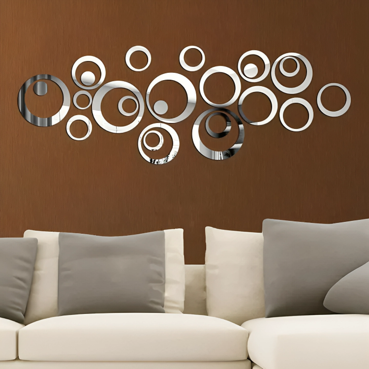 đĄ Acrylic Mirror Wall Art â 24Pcs of Stunning 3D Stickers for Living Room DĂ©cor