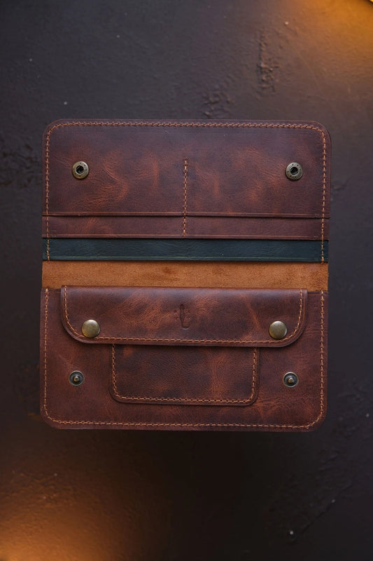 Leather Wallet with Phone Pocket