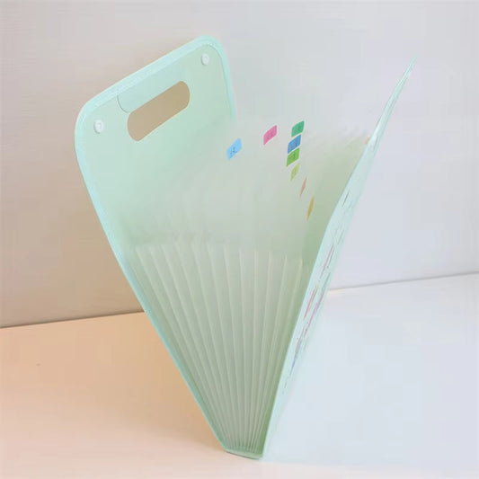 A4 Handheld Plastic Accordion File Folder