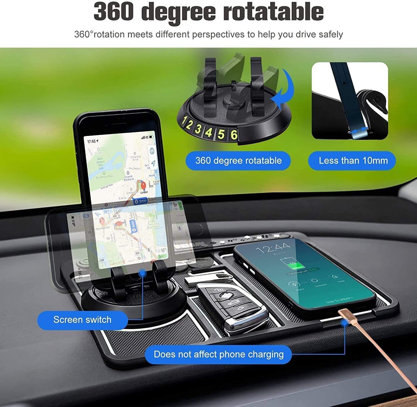 Multifunction Car Anti-Slip Mat with Auto Phone Holder