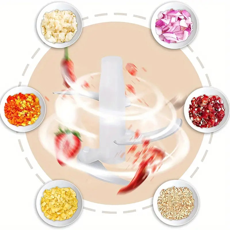 Multifunctional Manual Hand Push Chopper and Mixer