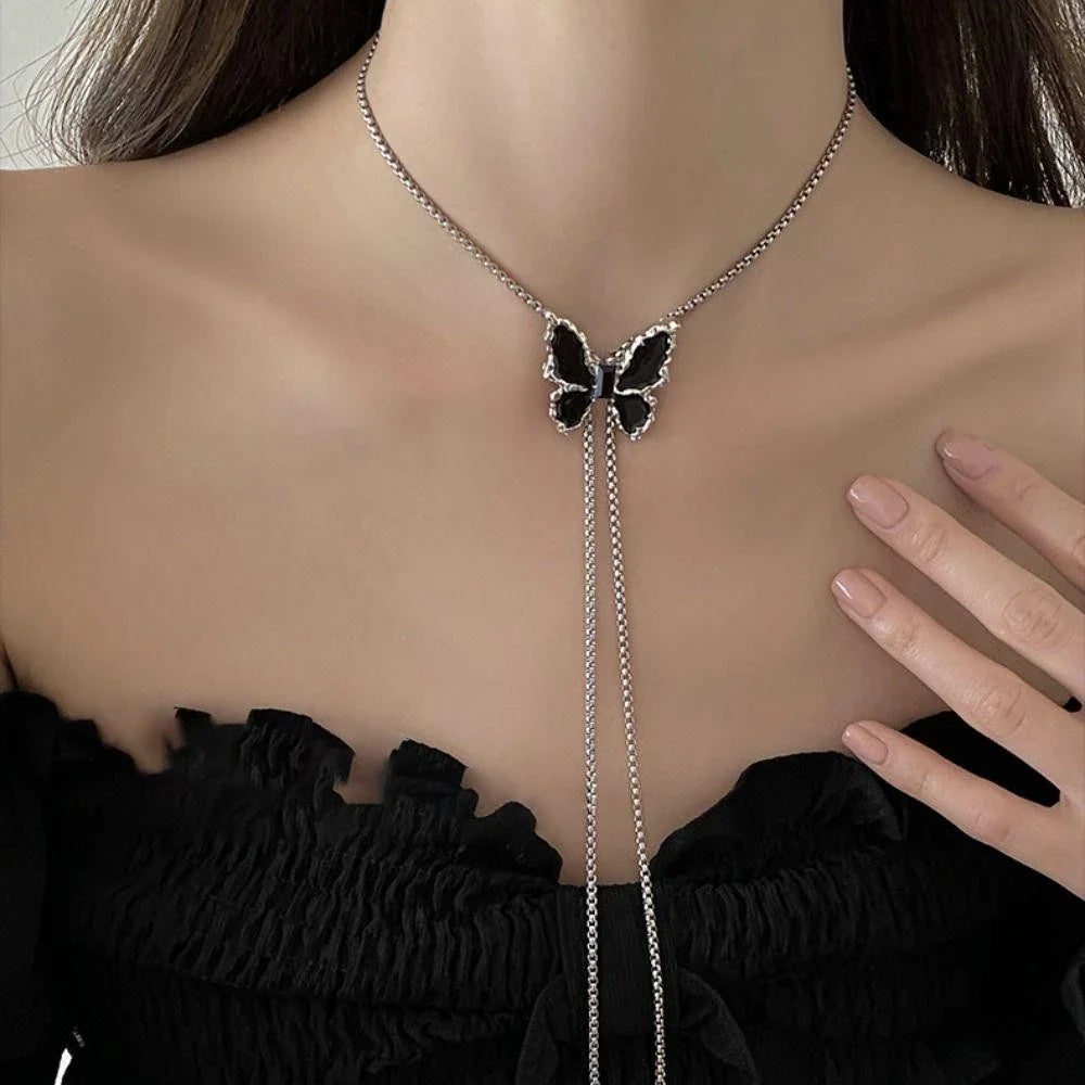 LALPINA Black Butterfly Necklace