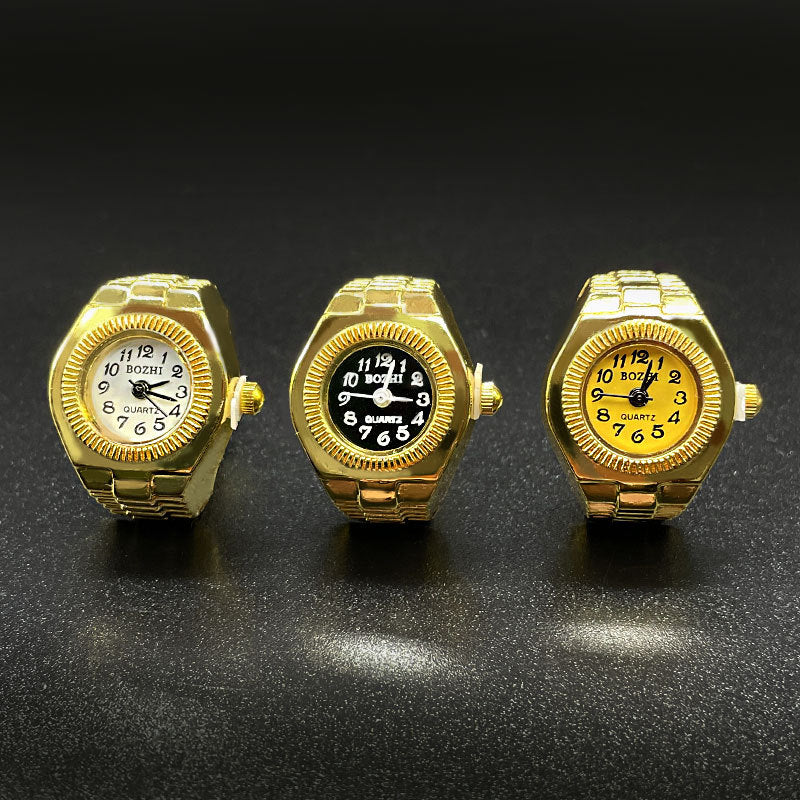 Gold Plated Ring Finger Watch