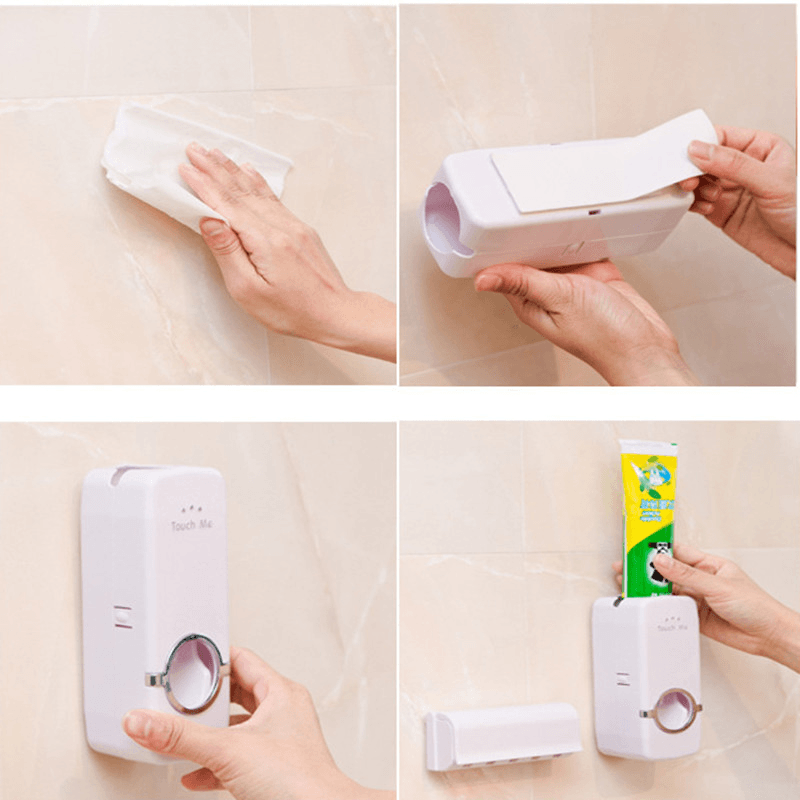 Automatic Toothpaste Dispenser & Brush Holder