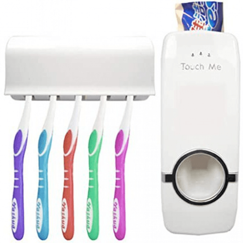 Automatic Toothpaste Dispenser & Brush Holder