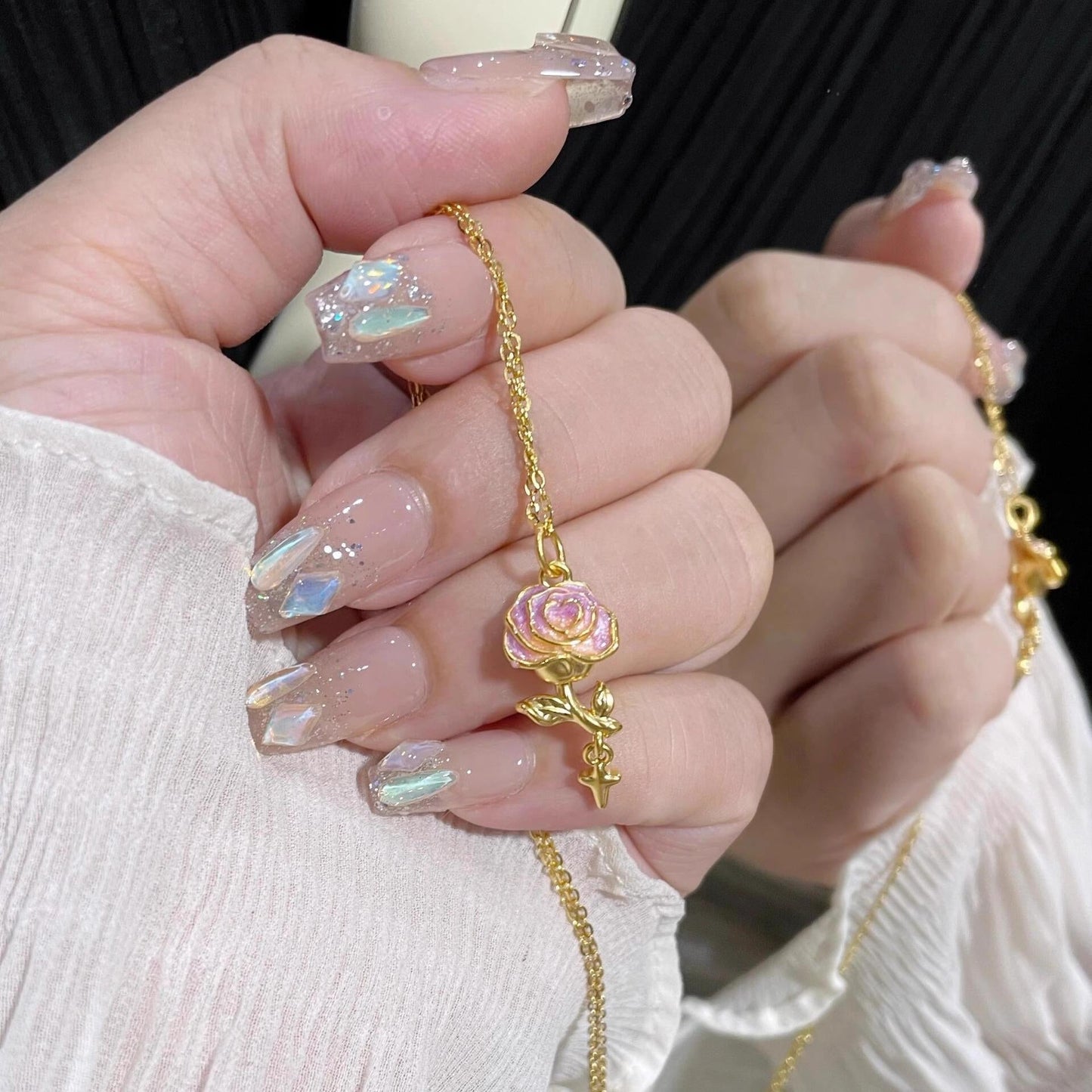 Romantic Rose Pendant Necklace