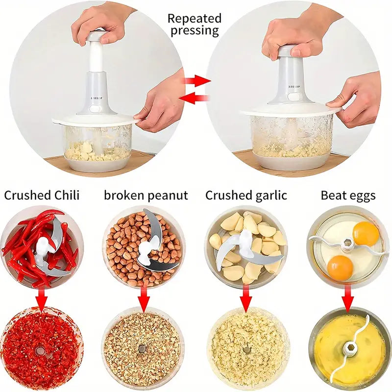 Multifunctional  Manual Hand Push Chopper and Mixer