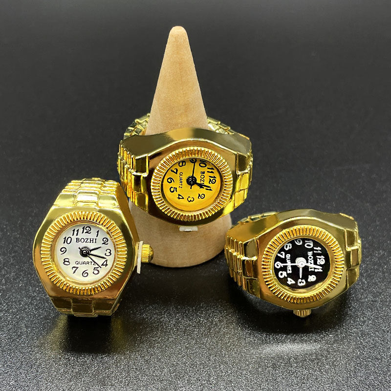 Gold Plated Ring Finger Watch