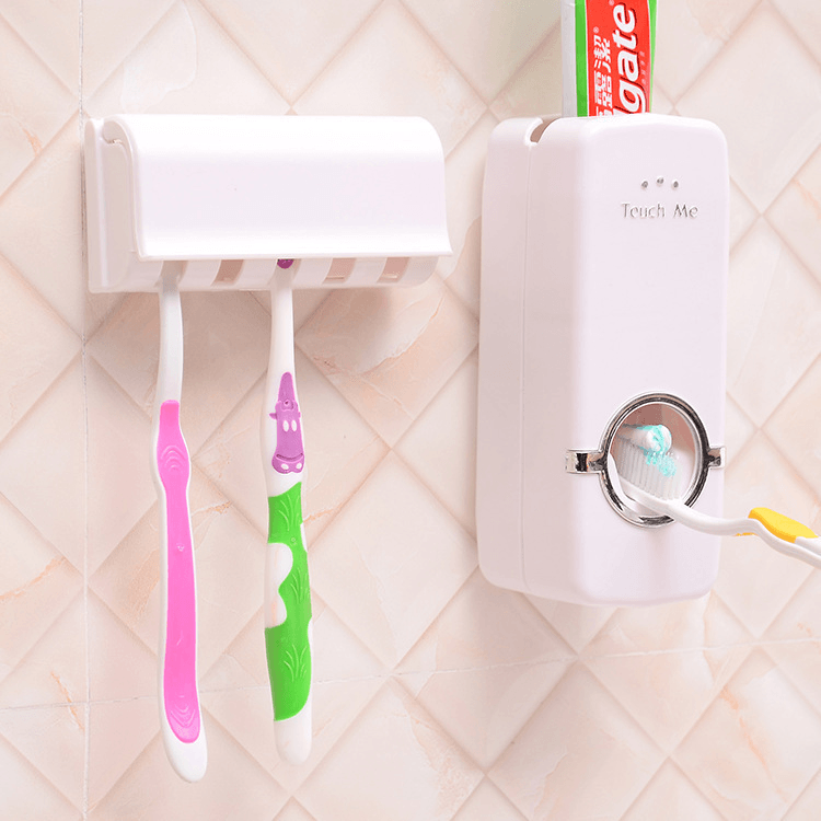 Automatic Toothpaste Dispenser & Brush Holder