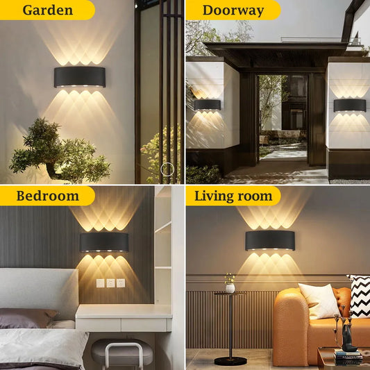 8-Way Fancy LED Wall Light – Waterproof Outdoor Aluminum Lamp | IP65 | 8W
