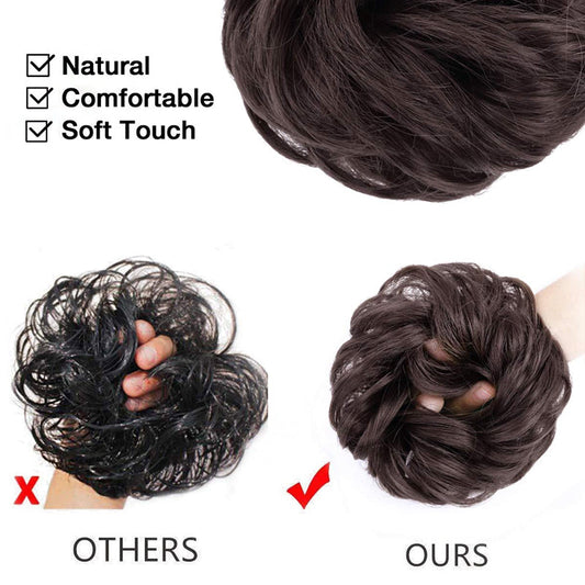 Vigorous Messy Curly Hairpieces Hair Bun