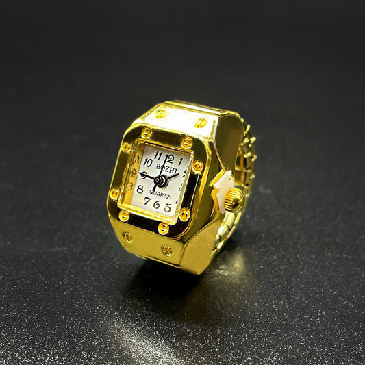 Gold Plated Ring Finger Watch