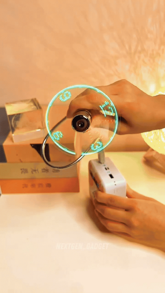 USB Clock Fan with Real Time Clock and Temperature