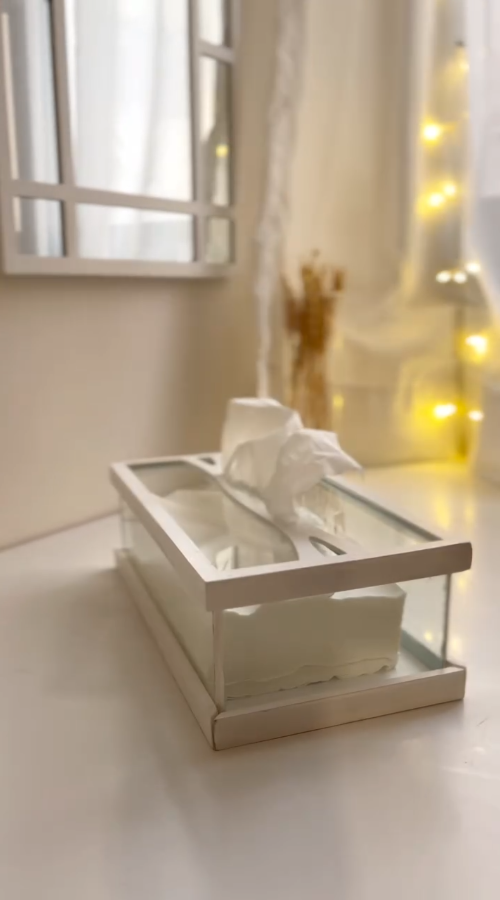 Glass tissue holder