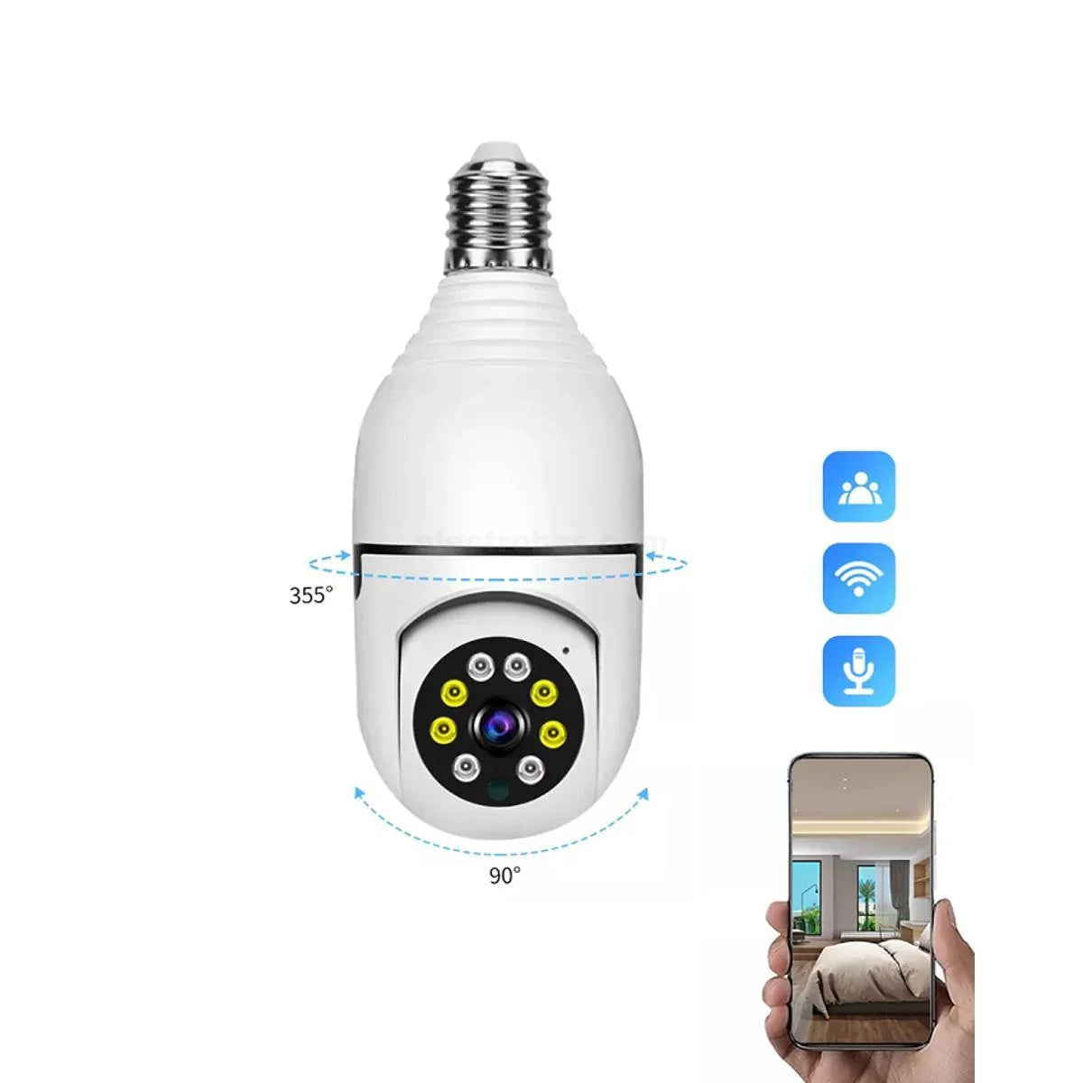 Original V380 Pro 4MP Wireless CCTV Camera 360 Degree Ip65 Water Proof  (Allow to Open)