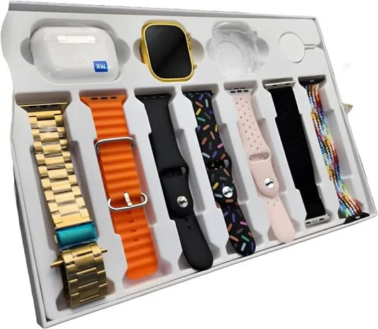 I20 Ultra Max Suit (10 in 1) Smart Watch + Earbuds Master Copy with 7 straps  (ALLOW TO OPEN)