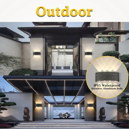 8-Way Fancy LED Wall Light – Waterproof Outdoor Aluminum Lamp | IP65 | 8W