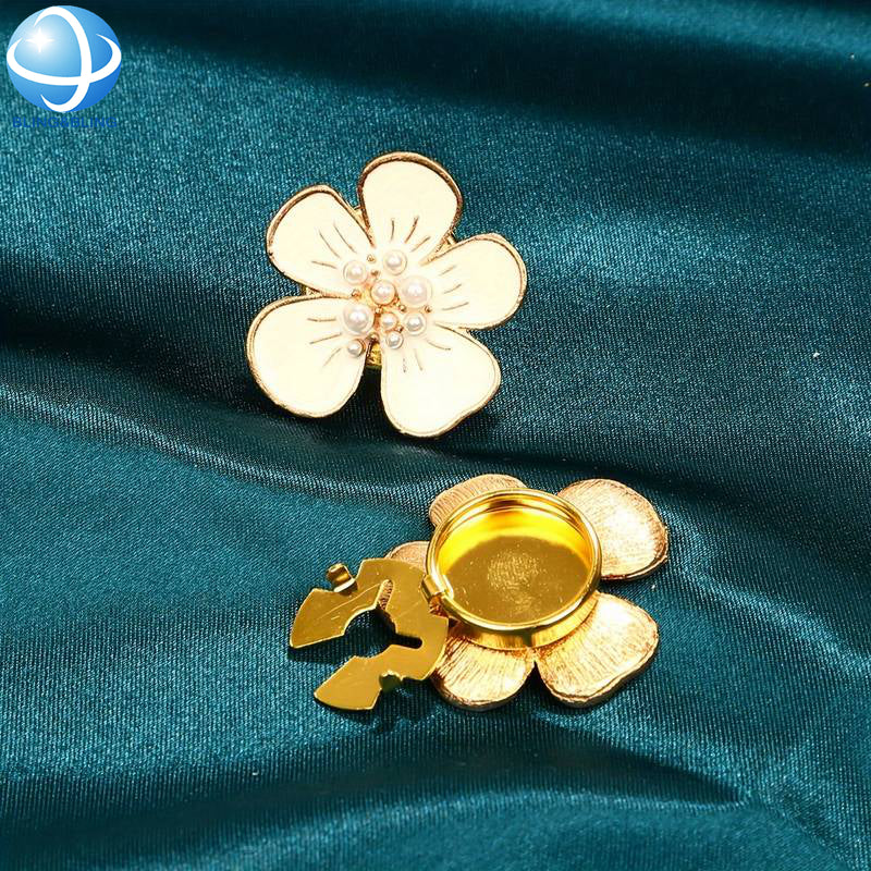 Cute Peach Blossom Clip Over Button for Women DIY Shirt