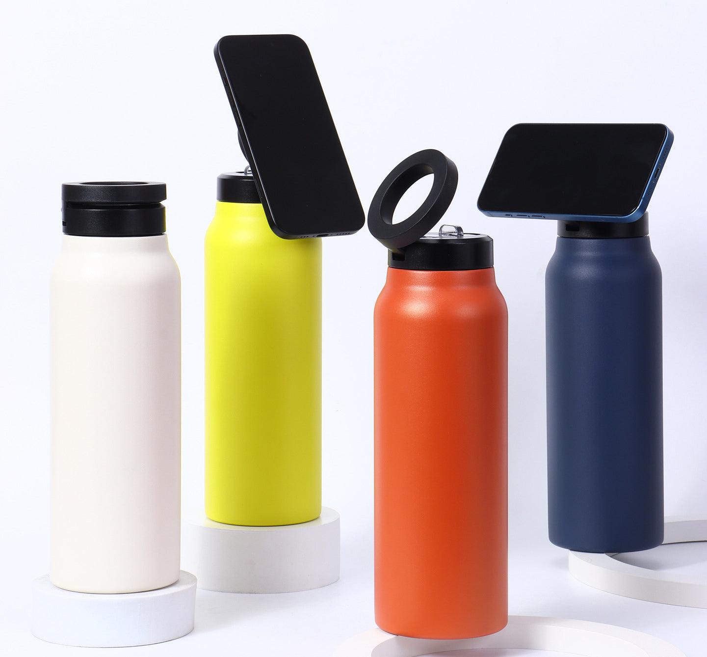 Water Bottle With Magnetic Phone Holder
