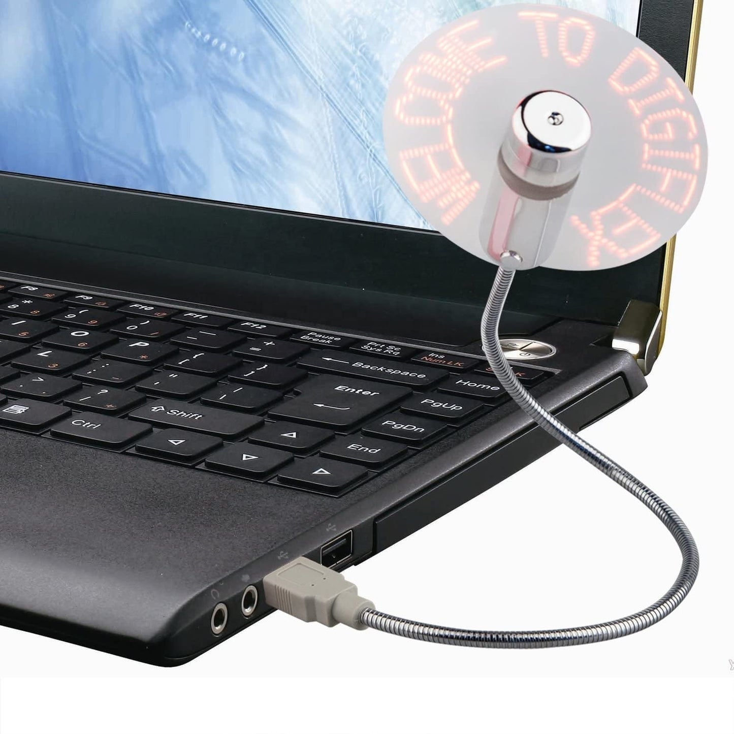 USB Clock Fan with Real Time Clock and Temperature