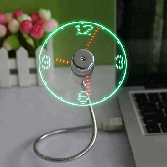 USB Clock Fan with Real Time Clock and Temperature