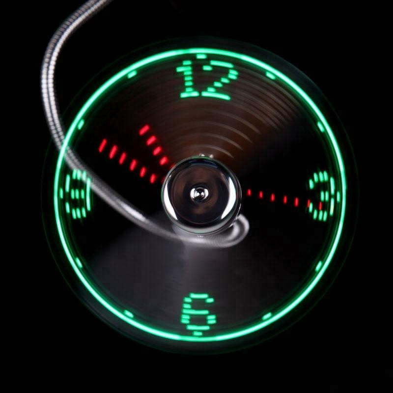 USB Clock Fan with Real Time Clock and Temperature