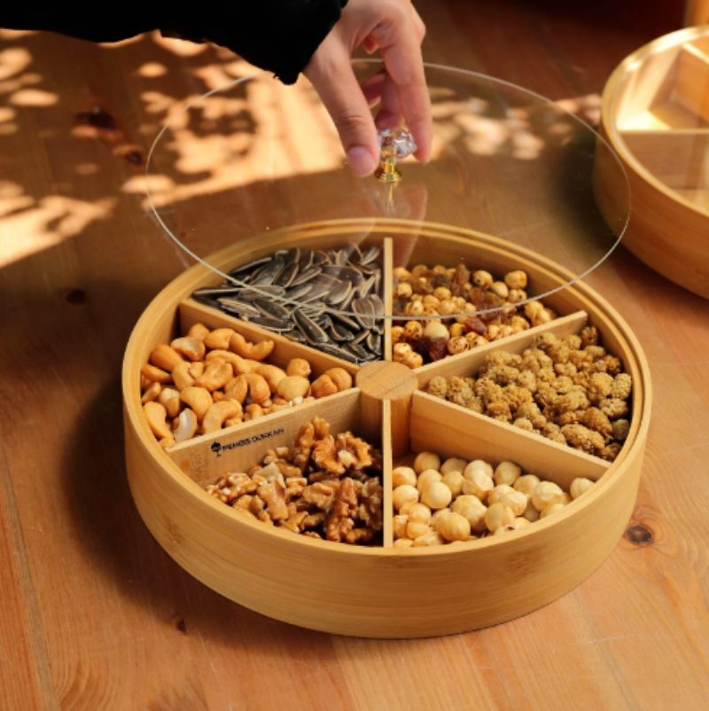 ROUND BAMBOO SNACK BOWL
