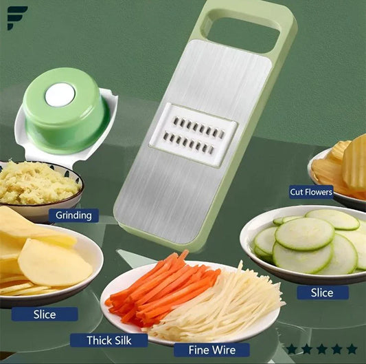 Multifunctional Vegetable Chopper with Grater & Peeler – Perfect for Carrots, Fruits & More