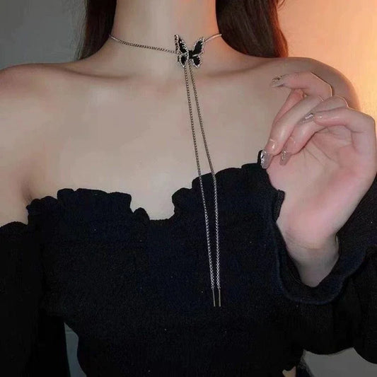 LALPINA Black Butterfly Necklace